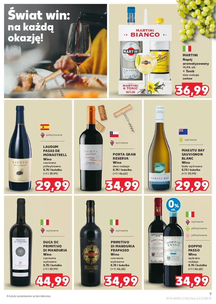 Gazetka promocyjna Kaufland - Barek Kauflandu - ważna 05.09 do 18.09.2024 - strona 9 - produkty: Gra, Martini, Napój, Por, Sauvignon Blanc, Ser, Tonik, Wino, Wino czerwone