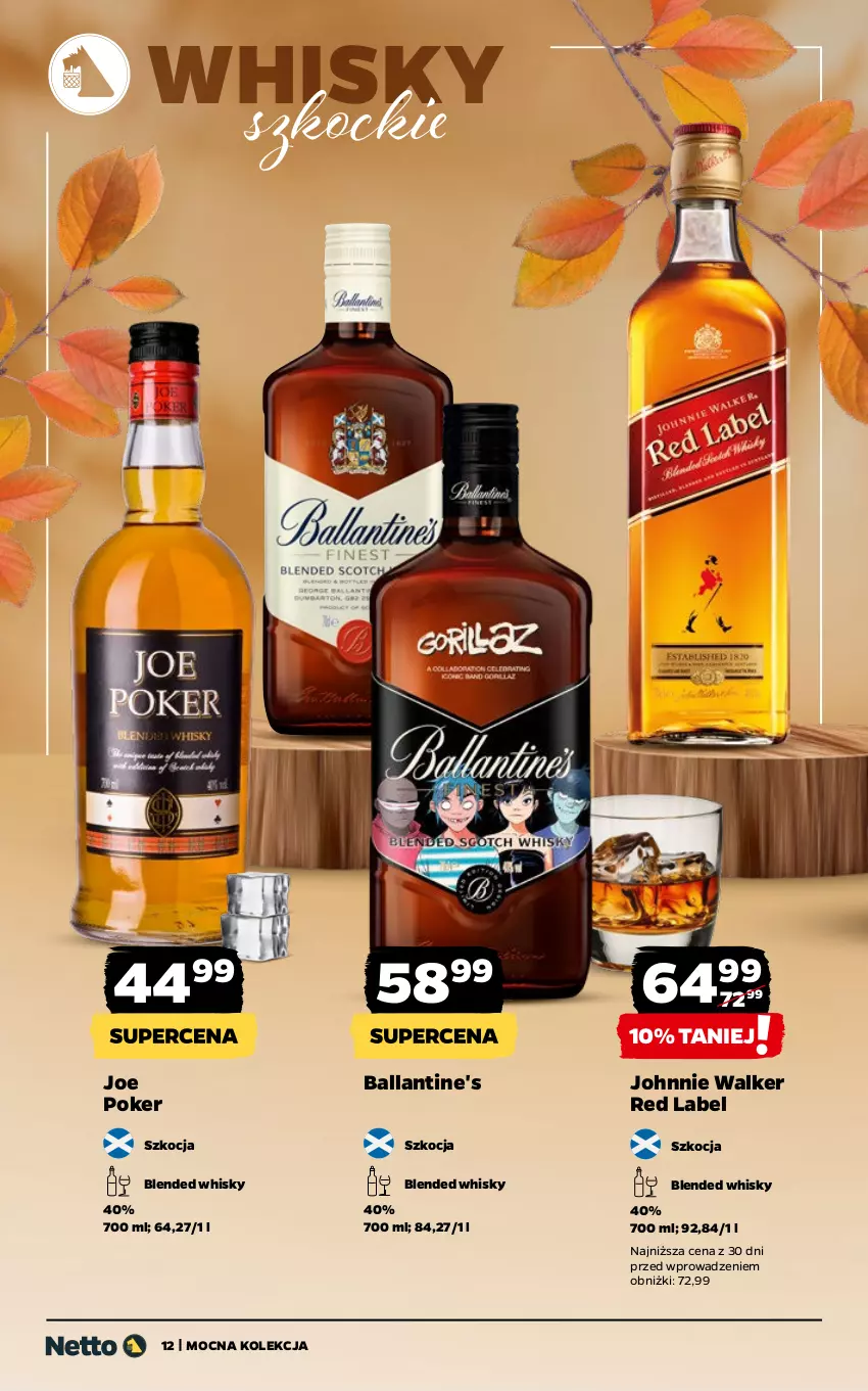 Gazetka promocyjna Netto - Alkohole - Mocne - ważna 27.10 do 08.11.2025 - strona 12 - produkty: Ballantine's, Johnnie Walker, Koc, Whisky