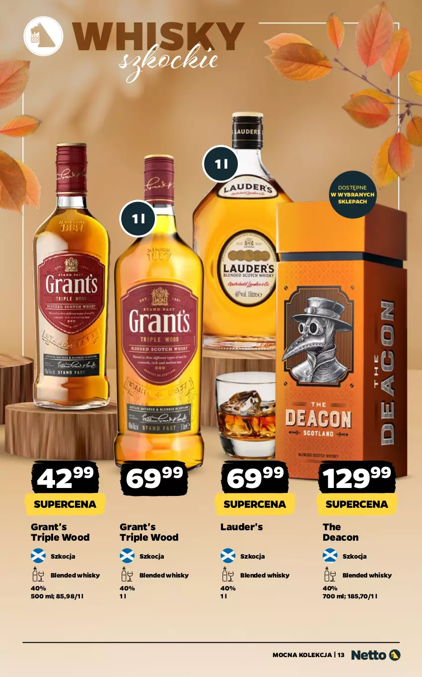 Gazetka promocyjna Netto - Alkohole - Mocne - ważna 27.10 do 08.11.2025 - strona 13 - produkty: Gra, Grant's, Koc, Lauder's, Whisky