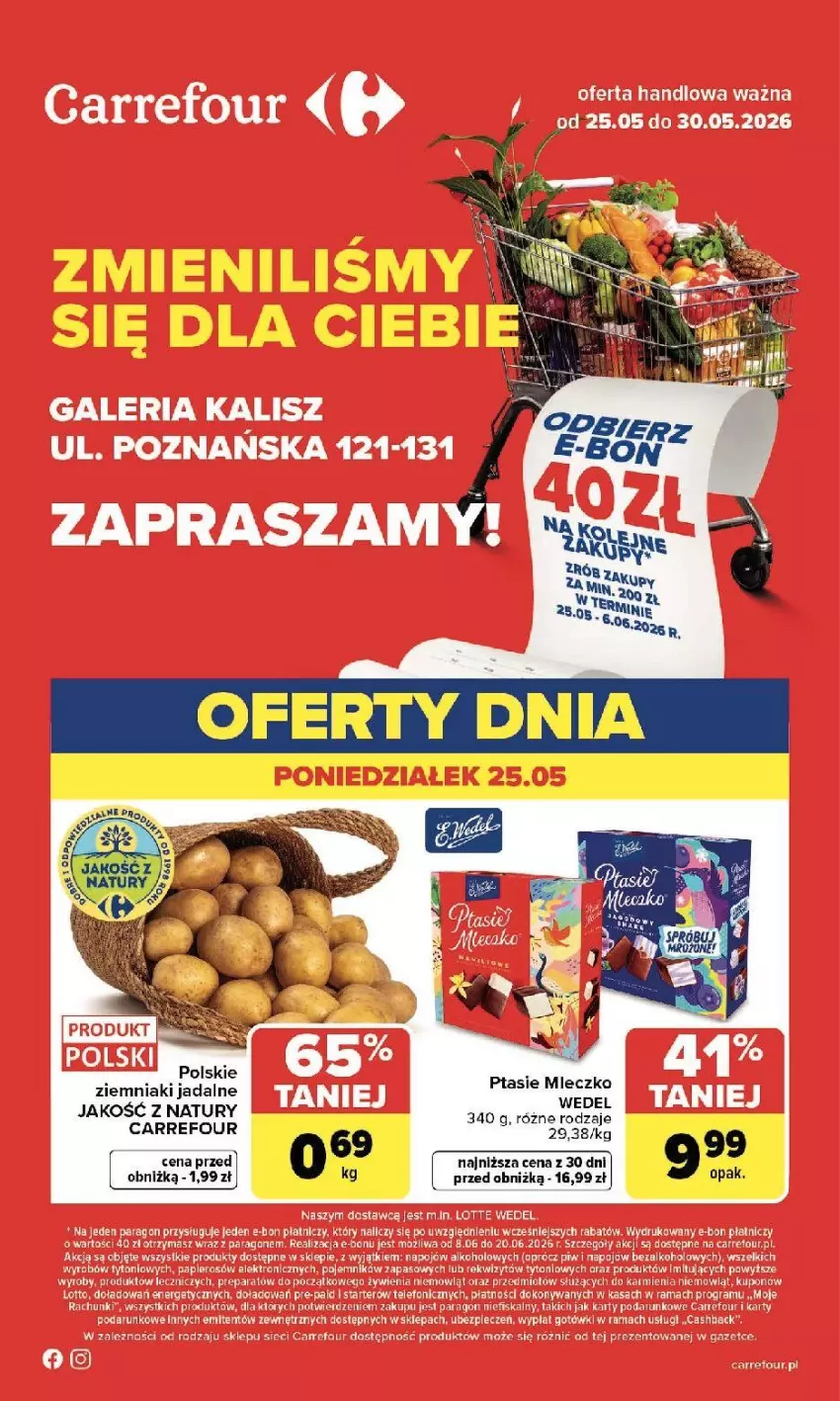 Gazetka promocyjna Carrefour - Gazetka Zmieniliśmy się dla Ciebie - ważna 25.05 do 30.05.2026 - strona 1 - produkty: Gra, Karmi, Papier, Piec, Pojemnik, Rama, Telefon, Znicz