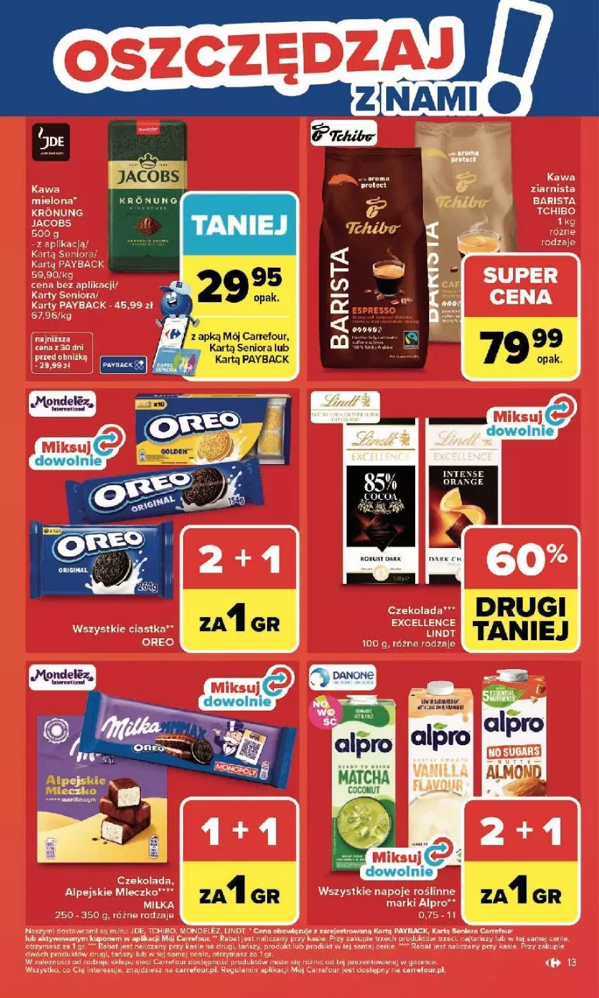Gazetka promocyjna Carrefour - Gazetka Zmieniliśmy się dla Ciebie - ważna 25.05 do 30.05.2026 - strona 13 - produkty: Alpro, Czekolada, Jacobs, Koc, Lindt