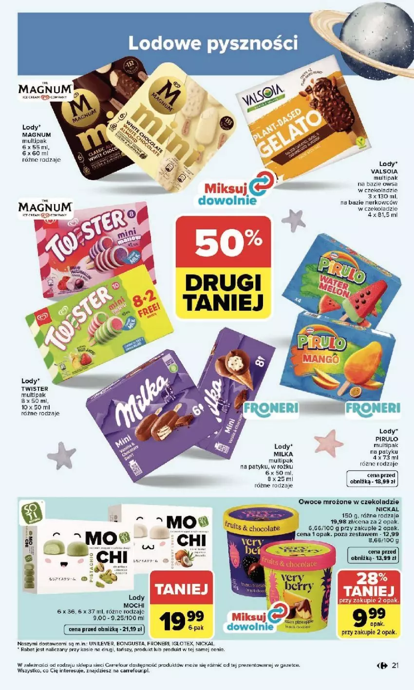 Gazetka promocyjna Carrefour - Gazetka Zmieniliśmy się dla Ciebie - ważna 25.05 do 30.05.2026 - strona 21 - produkty: Fa, LG, Lody, Milka, Owoce, Top