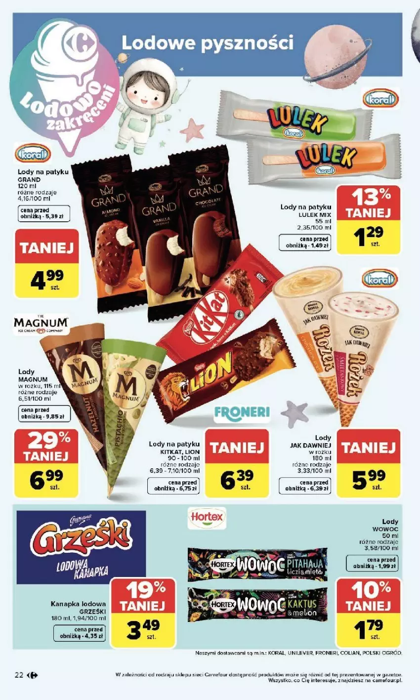 Gazetka promocyjna Carrefour - Gazetka Zmieniliśmy się dla Ciebie - ważna 25.05 do 30.05.2026 - strona 22 - produkty: Fa, Gra, Lion, Lody, Ogród