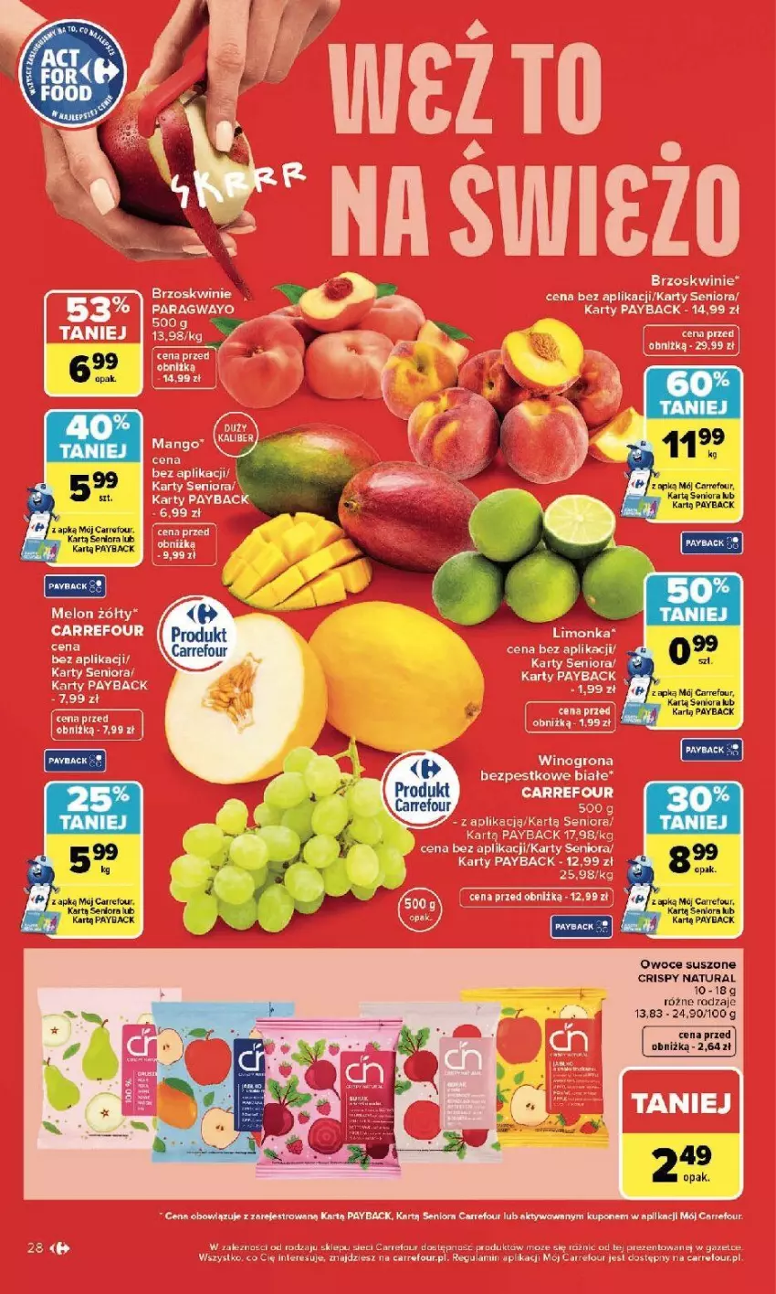 Gazetka promocyjna Carrefour - Gazetka Zmieniliśmy się dla Ciebie - ważna 25.05 do 30.05.2026 - strona 28 - produkty: Fa, LG, Mango, Owoce, Owoce suszone, Ser