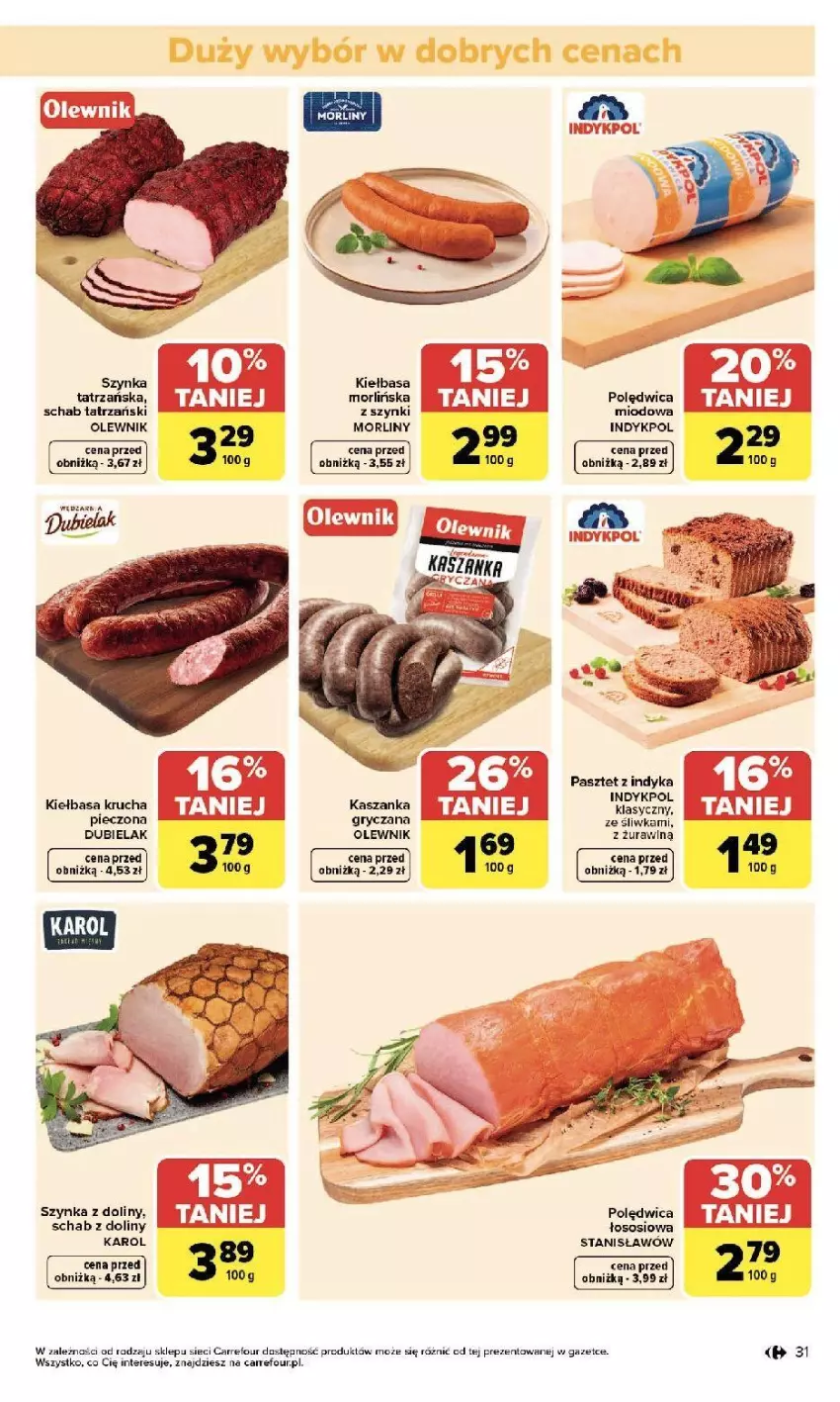 Gazetka promocyjna Carrefour - Gazetka Zmieniliśmy się dla Ciebie - ważna 25.05 do 30.05.2026 - strona 31 - produkty: Fa, Kasza, Kaszanka, Kiełbasa, Morliny, Olewnik, Pasztet, Pasztet z indyka, Piec, Polędwica, Sos, Szynka