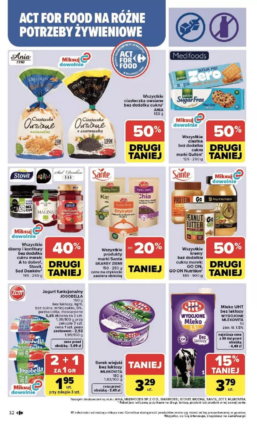 Gazetka promocyjna Carrefour - Gazetka Zmieniliśmy się dla Ciebie - ważna 25.05 do 30.05.2026 - strona 32 - produkty: Bell, Bella, Ciastka, Dżem, Jogobella, Mleko, Mlekovita, Mus, Ser, Serek, Serek wiejski, Zott