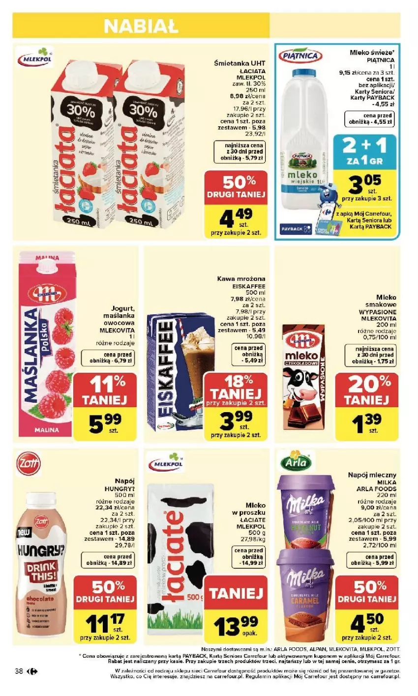Gazetka promocyjna Carrefour - Gazetka Zmieniliśmy się dla Ciebie - ważna 25.05 do 30.05.2026 - strona 38 - produkty: Fa, Gry, Jogurt, Kawa, Milka, Mleko, Mleko smakowe, Mleko w proszku, Mlekovita, Napój, Napój mleczny, Piątnica