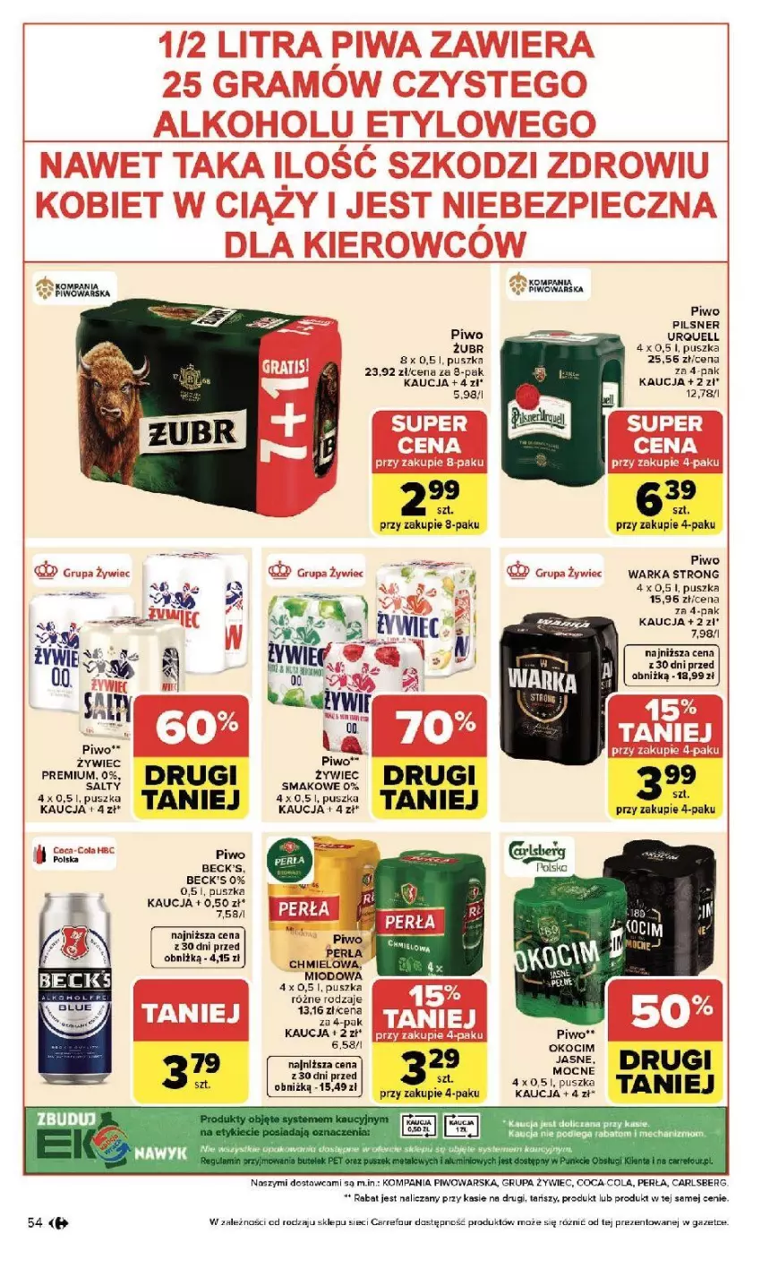 Gazetka promocyjna Carrefour - Gazetka Zmieniliśmy się dla Ciebie - ważna 25.05 do 30.05.2026 - strona 54 - produkty: Coca-Cola, Fa, Koc, Okocim, Perła, Piwa, Piwo, Warka