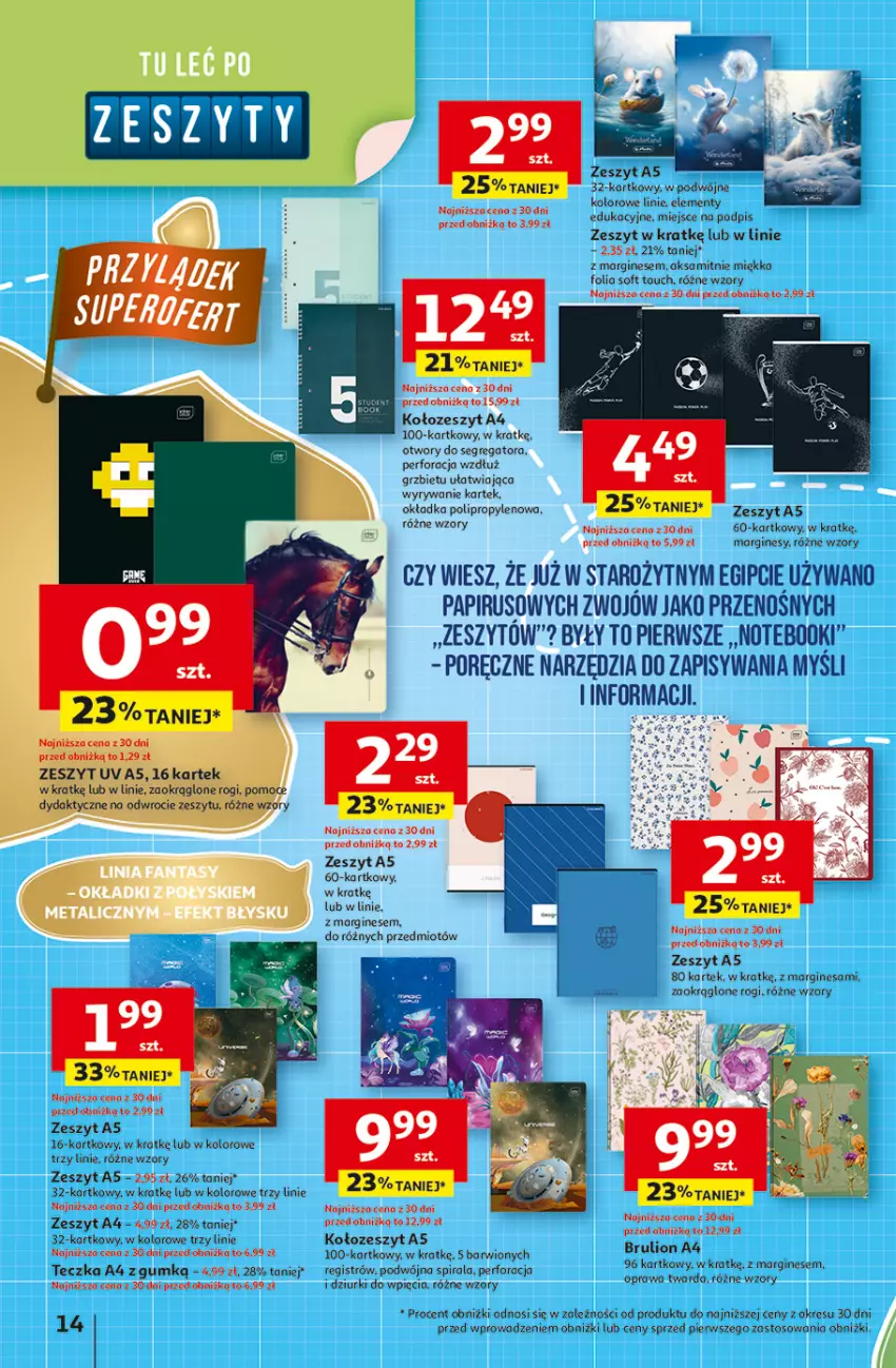 Gazetka promocyjna Auchan - Odlotowe ceny na start szkoły Hipermarket - ważna 21.08 do 27.08.2025 - strona 14 - produkty: Aksam, Gin, Lion, Notebook, Por