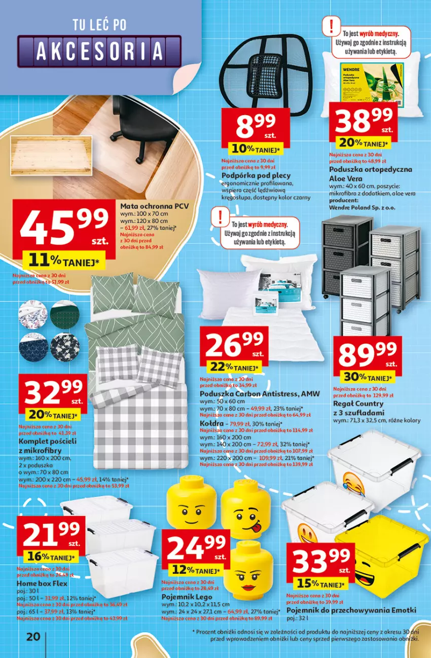 Gazetka promocyjna Auchan - Odlotowe ceny na start szkoły Hipermarket - ważna 21.08 do 27.08.2025 - strona 20 - produkty: Aloe vera, Kołdra, Komplet pościeli, LEGO, Mata ochronna, Poduszka, Pojemnik, Pojemnik do przechowywania, Pościel, Regał, Top