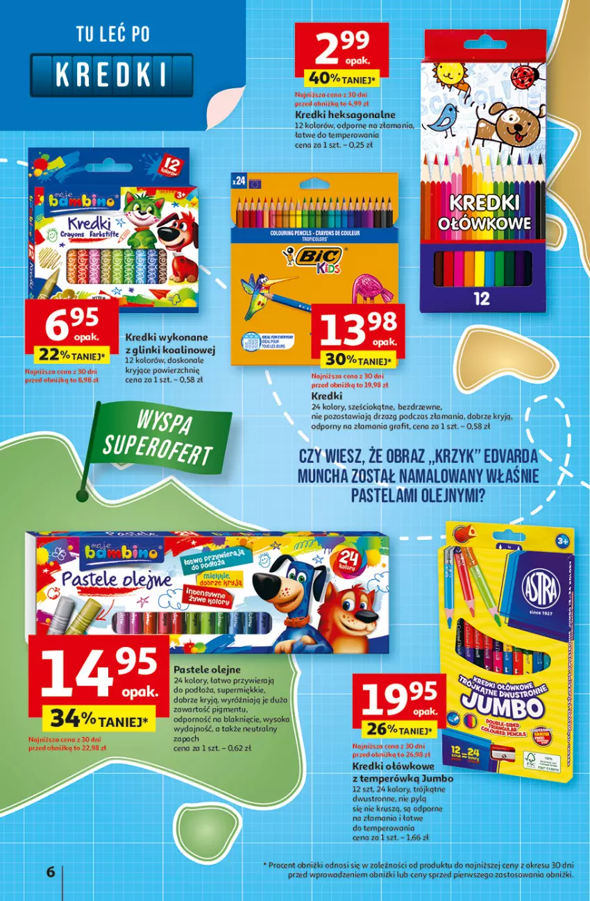 Gazetka promocyjna Auchan - Odlotowe ceny na start szkoły Hipermarket - ważna 21.08 do 27.08.2025 - strona 6 - produkty: Gra, Koc, Obraz, Olej, Pastele olejne, Por, Sok