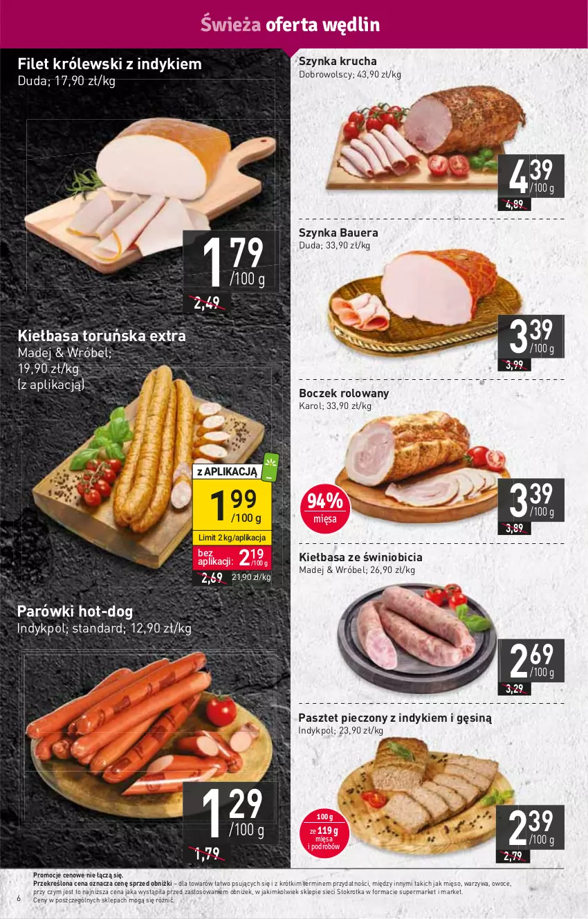 Gazetka promocyjna Stokrotka - Market - ważna 11.01 do 17.01.2024 - strona 8 - produkty: BIC, Boczek, Duda, HP, Kiełbasa, Królewski, Mięso, Owoce, Parówki, Pasztet, Piec, Szynka, Warzywa