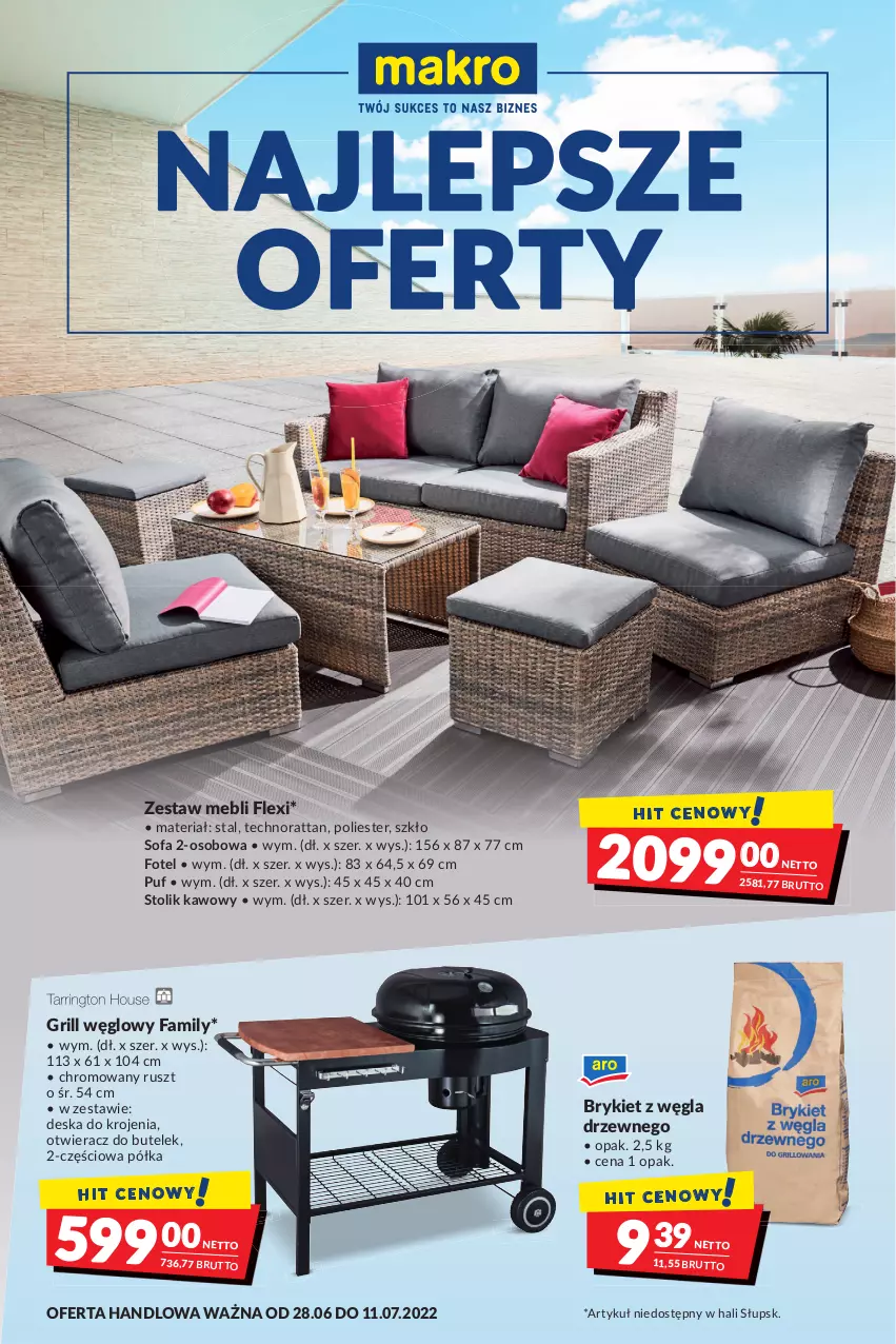 Gazetka promocyjna Makro - [Oferta promocyjna] Artykuły spożywcze i przemysłowe - ważna 28.06 do 11.07.2022 - strona 28 - produkty: Deska do krojenia, Fa, Fotel, Grill, Otwieracz, Półka, Puf, Sofa, Sofa 2-osobowa, Stolik, Stolik kawowy