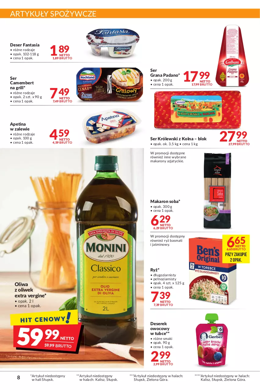 Gazetka promocyjna Makro - [Oferta promocyjna] Artykuły spożywcze i przemysłowe - ważna 28.06 do 11.07.2022 - strona 8 - produkty: Artykuły spożywcze, Camembert, Deser, Fa, Fanta, Gin, Gra, Grill, Królewski, Makaron, Oliwa z oliwek, Ryż, Ryż basmati, Ser, Serek