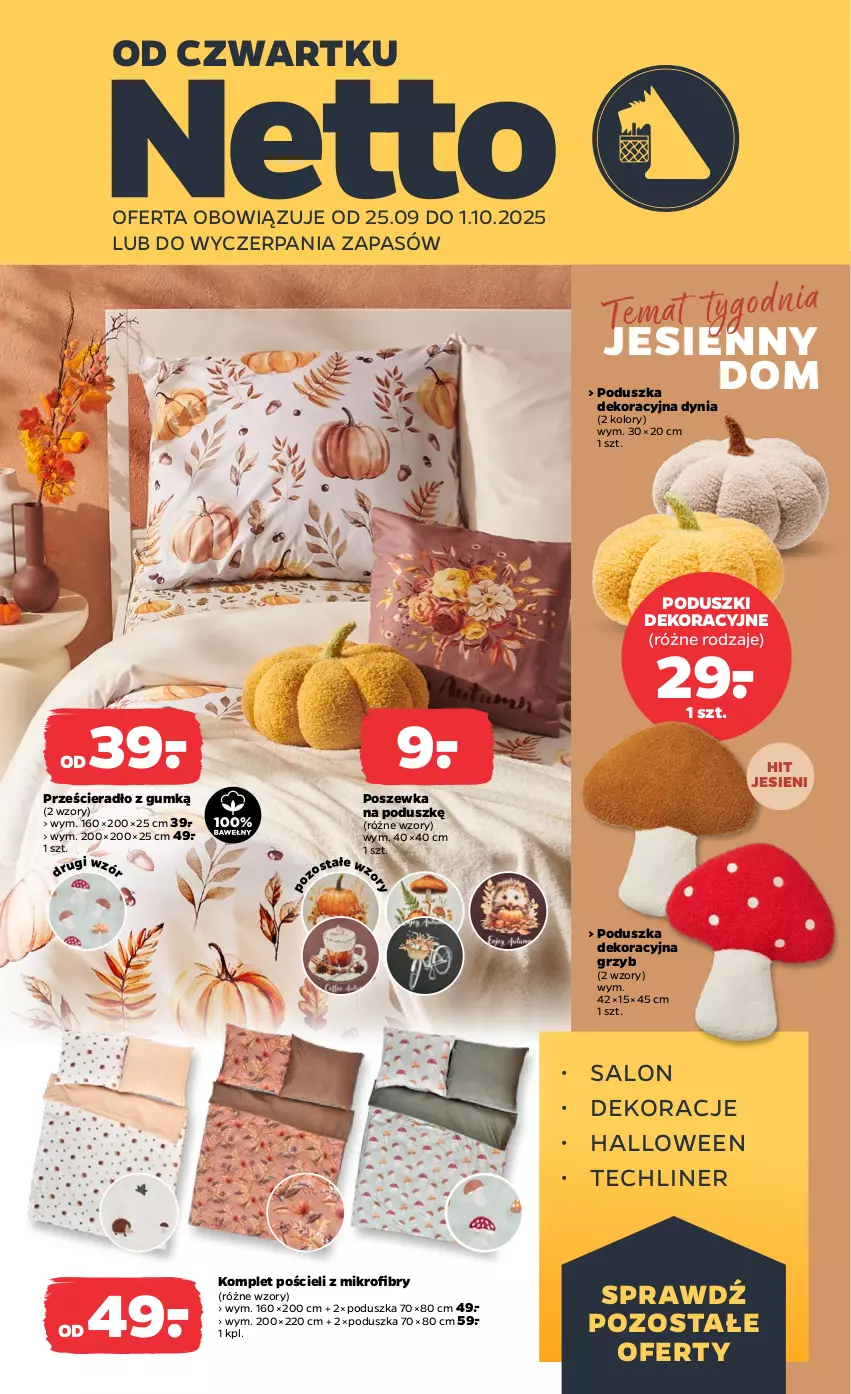 Gazetka promocyjna Netto - Od Czwartku Przemysłowa - ważna 25.09 do 01.10.2025 - strona 1 - produkty: Komplet pościeli, Poduszka, Poduszka dekoracyjna, Pościel, Poszewka, Prześcieradło