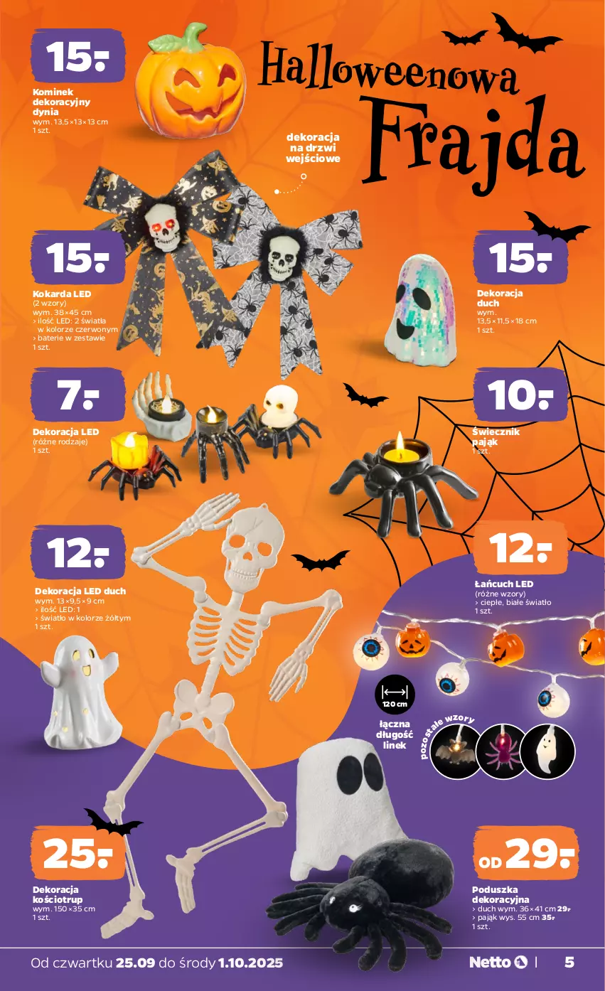 Gazetka promocyjna Netto - Od Czwartku Przemysłowa - ważna 25.09 do 01.10.2025 - strona 5 - produkty: Dekoracja LED, Drzwi, Drzwi wejściowe, Kominek, Poduszka, Poduszka dekoracyjna