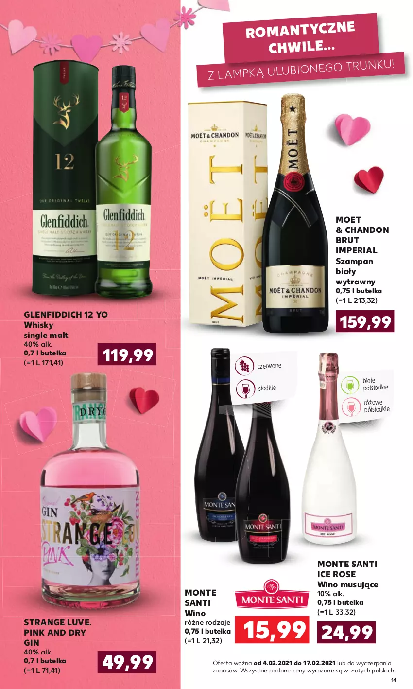 Gazetka promocyjna Kaufland - Barek - ważna 04.02 do 17.02.2021 - strona 14 - produkty: Gin, Monte, Monte Santi, Mus, Tran, Whisky, Wino, Wino musujące