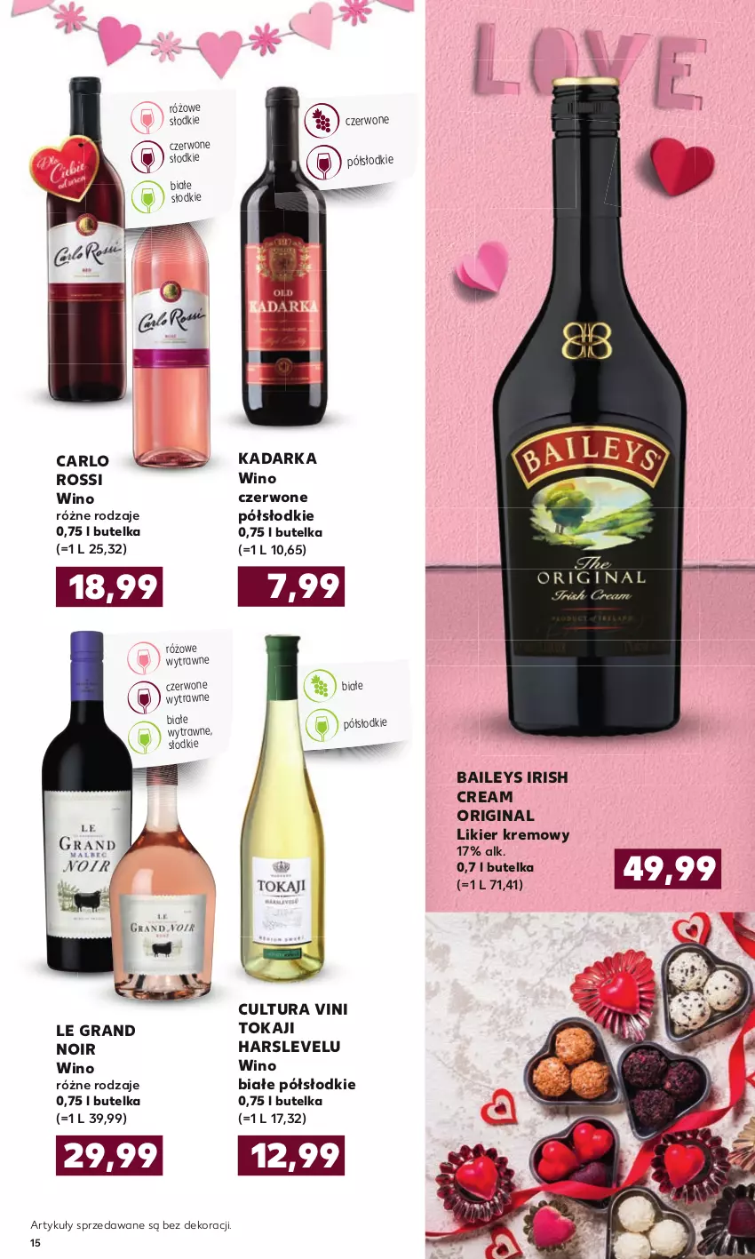 Gazetka promocyjna Kaufland - Barek - ważna 04.02 do 17.02.2021 - strona 15 - produkty: Carlo Rossi, Gin, Gra, Likier, Tokaji, Wino, Wino białe, Wino czerwone