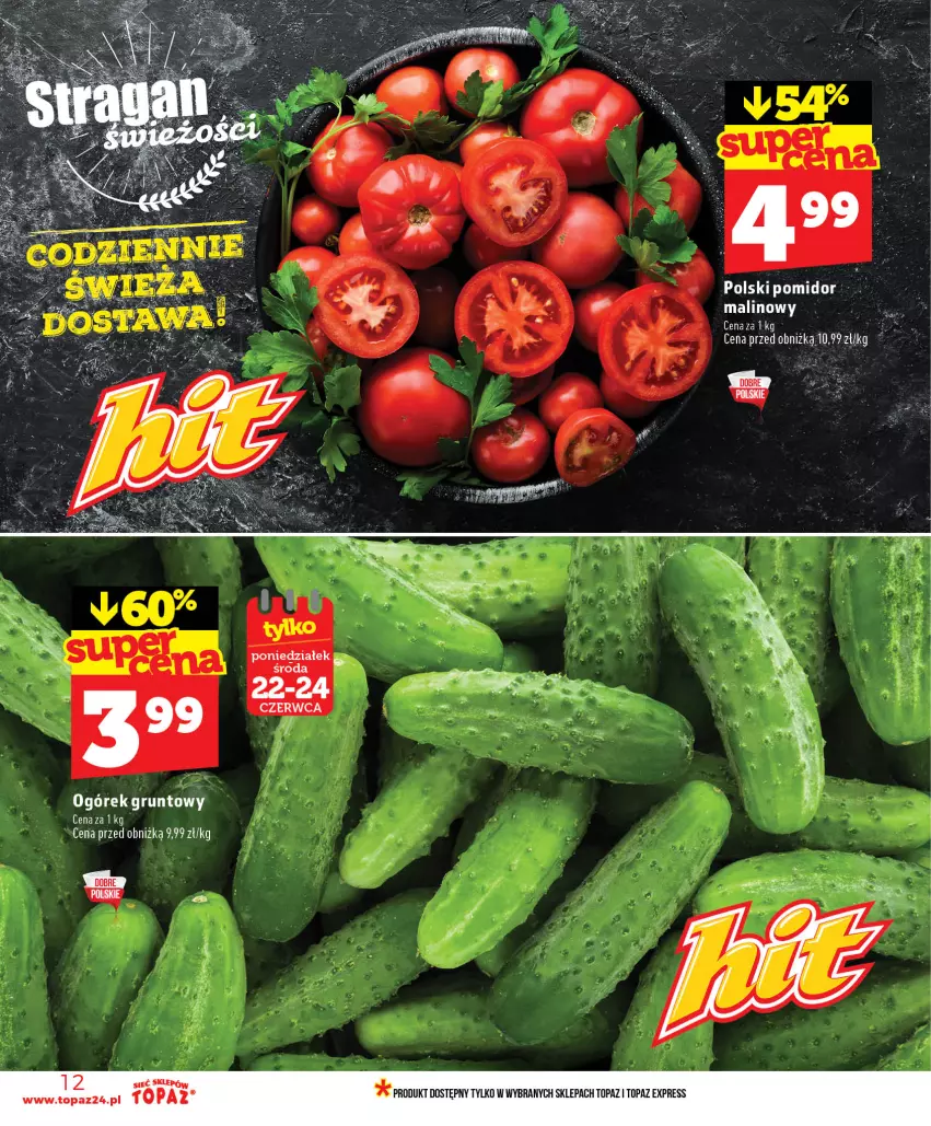 Gazetka promocyjna Topaz - Gazetka - ważna 18.06 do 24.06.2026 - strona 12 - produkty: Grunt, Ogórek, Top, Wełna