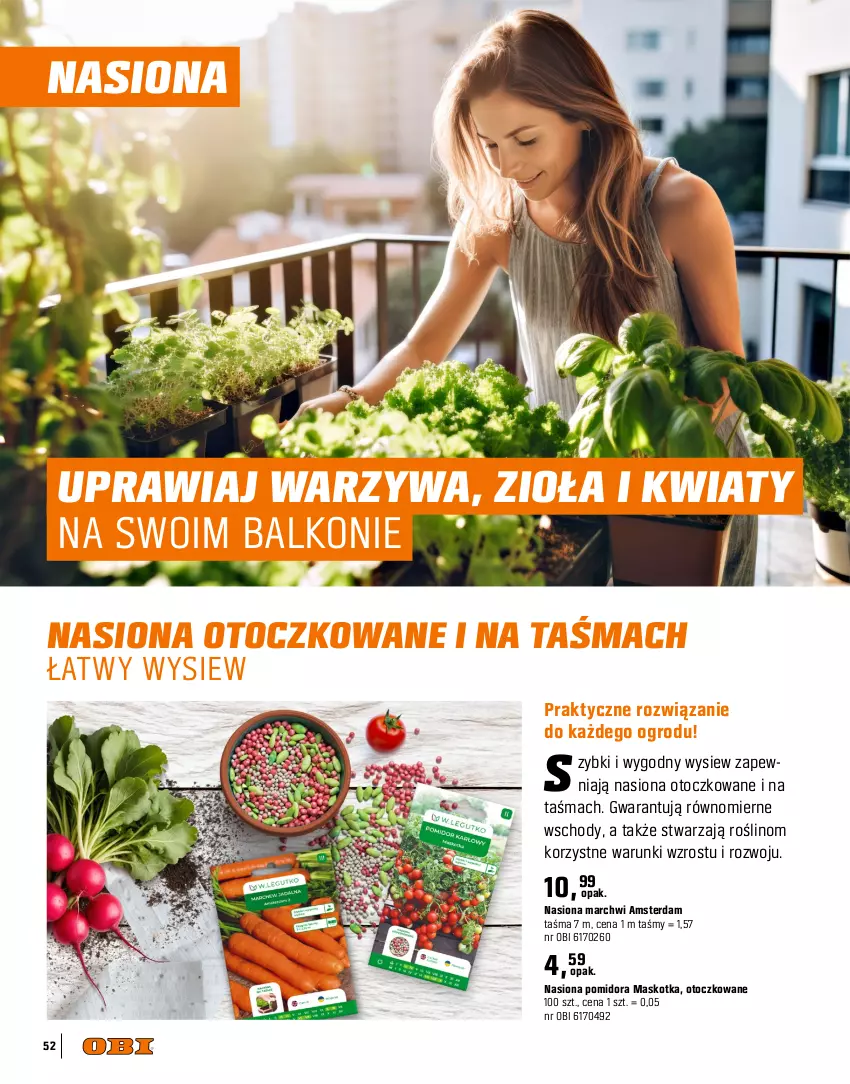 Gazetka promocyjna Obi - Gazetka OBI - ważna 09.04 do 31.08.2025 - strona 52 - produkty: Bazyl, Koc, Ogród, Ser, Warzywa