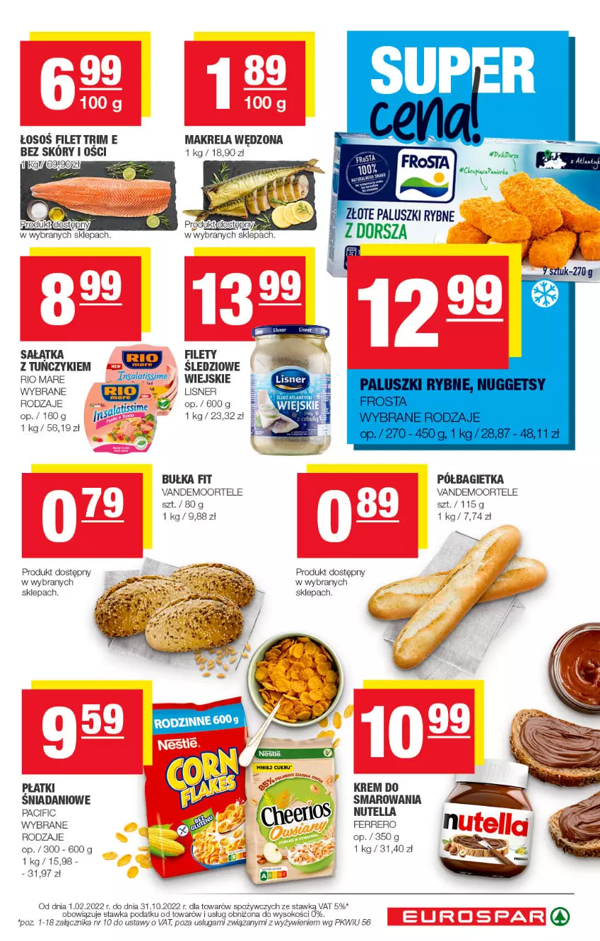 Gazetka promocyjna Spar - EuroSpar - ważna 25.09 do 05.10.2022 - strona 5 - produkty: Bagietka, Bułka, Cif, Danio, Ferrero, Nutella, Półbagietka, Rio Mare, Sałat, Sałatka, Sok, Tuńczyk