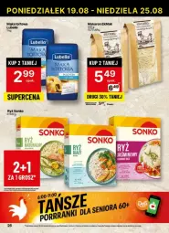 Gazetka promocyjna Delikatesy Centrum - Gazetka - ważna od 25.08 do 25.08.2024 - strona 19 - produkty: Lubella, Makaron, Ryż, Bell, Sonko, Mąka, Bella, Mąka tortowa, Fa