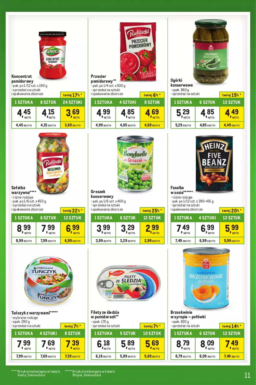 Gazetka promocyjna Makro - Kupujesz więcej płacisz mniej - ważna 01.10 do 31.10.2023 - strona 11 - produkty: Brzoskwinie, Fa, Groszek, Koncentrat pomidorowy, Ogórki konserwowe, Sałat, Sałatka, Sałatka warzywna, Ser, Sos, Syrop, Tuńczyk, Warzywa