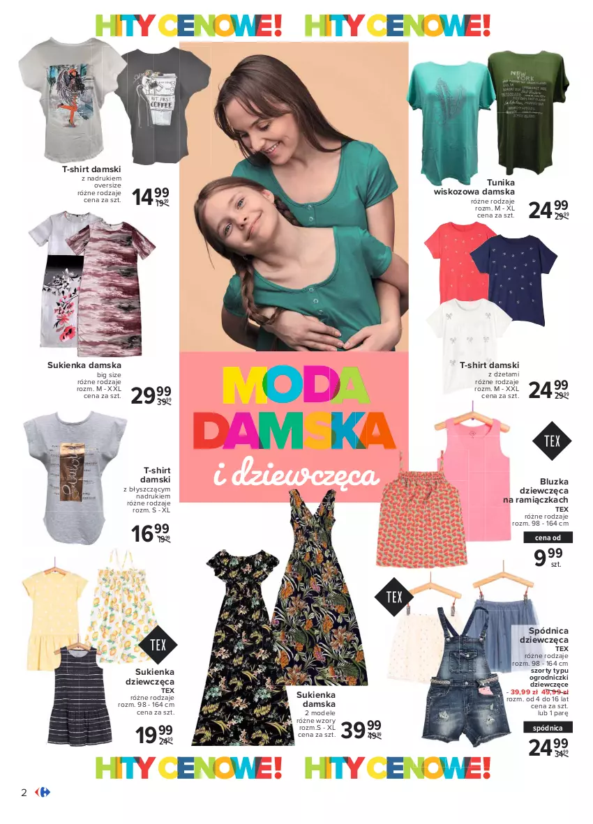 Gazetka promocyjna Carrefour - Gazetka Hity cenowe - ważna 05.07 do 17.07.2021 - strona 2 - produkty: Moda, Spódnica, Sukienka, Szorty, T-shirt, Tunika