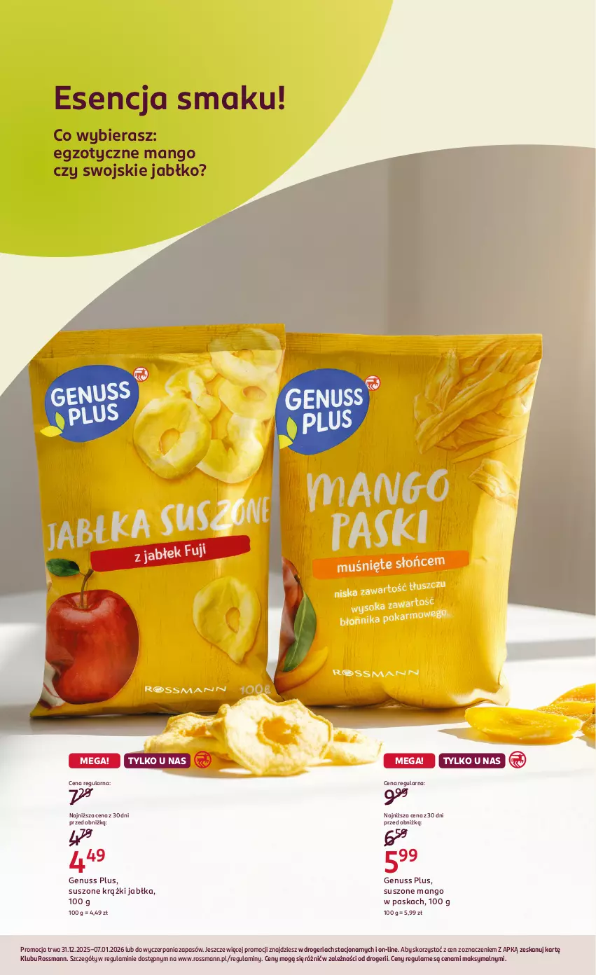 Gazetka promocyjna Rossmann - 31 grudnia - ważna 31.12.2025 do 07.01.2026 - strona 2 - produkty: Genuss Plus, Jabłka, Mango