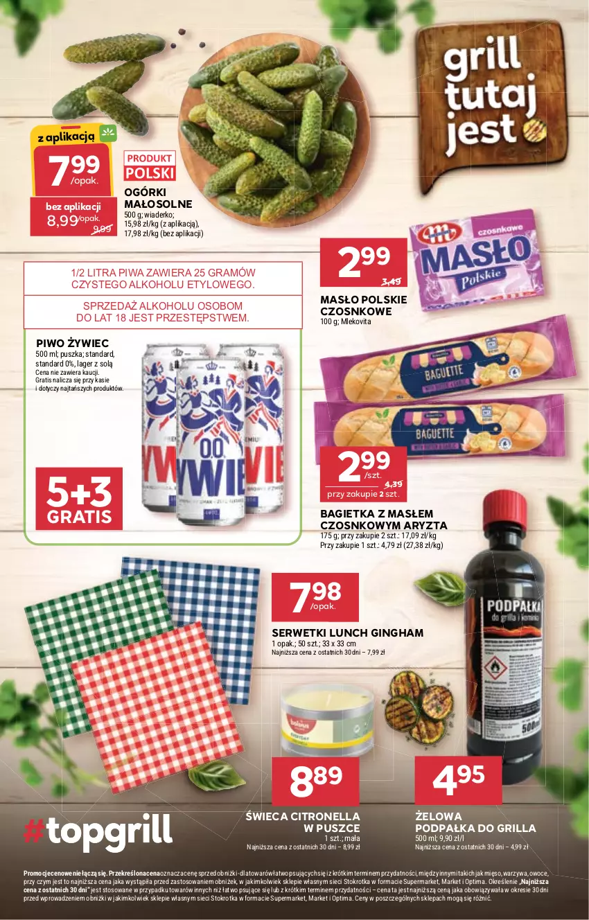 Gazetka promocyjna Stokrotka - Express - ważna 11.06 do 17.06.2026 - strona 13 - produkty: Bagietka, Gin, Gra, Grill, Masło, Mięso, Mleko, Mlekovita, Optima, Owoce, Piwa, Piwo, Ser, Serwetki, Warzywa