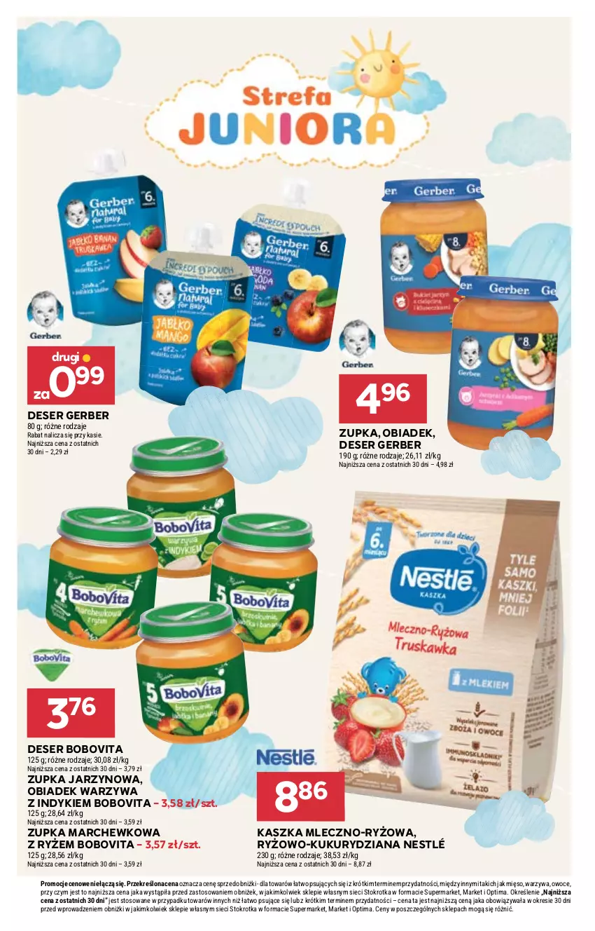 Gazetka promocyjna Stokrotka - Express - ważna 11.06 do 17.06.2026 - strona 34 - produkty: BoboVita, Deser, Gerber, Mięso, Nestlé, Optima, Owoce, Ryż, Ser, Warzywa