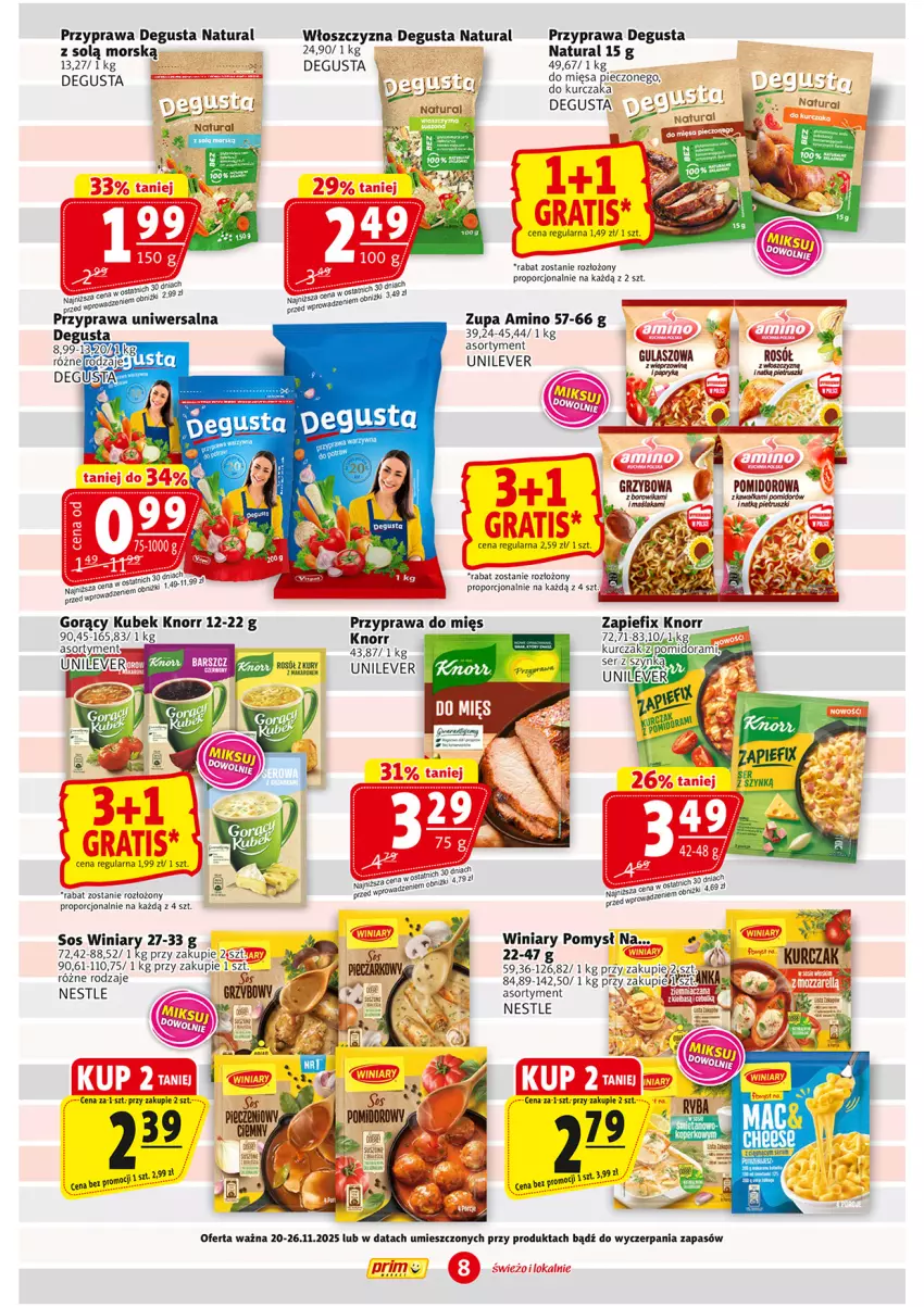 Gazetka promocyjna Prim Market - ważna 20.11 do 26.11.2025 - strona 8 - produkty: Gra, Knorr, Kubek, Kurczak, Por, Rosół, Sos, Winiary, Zupa