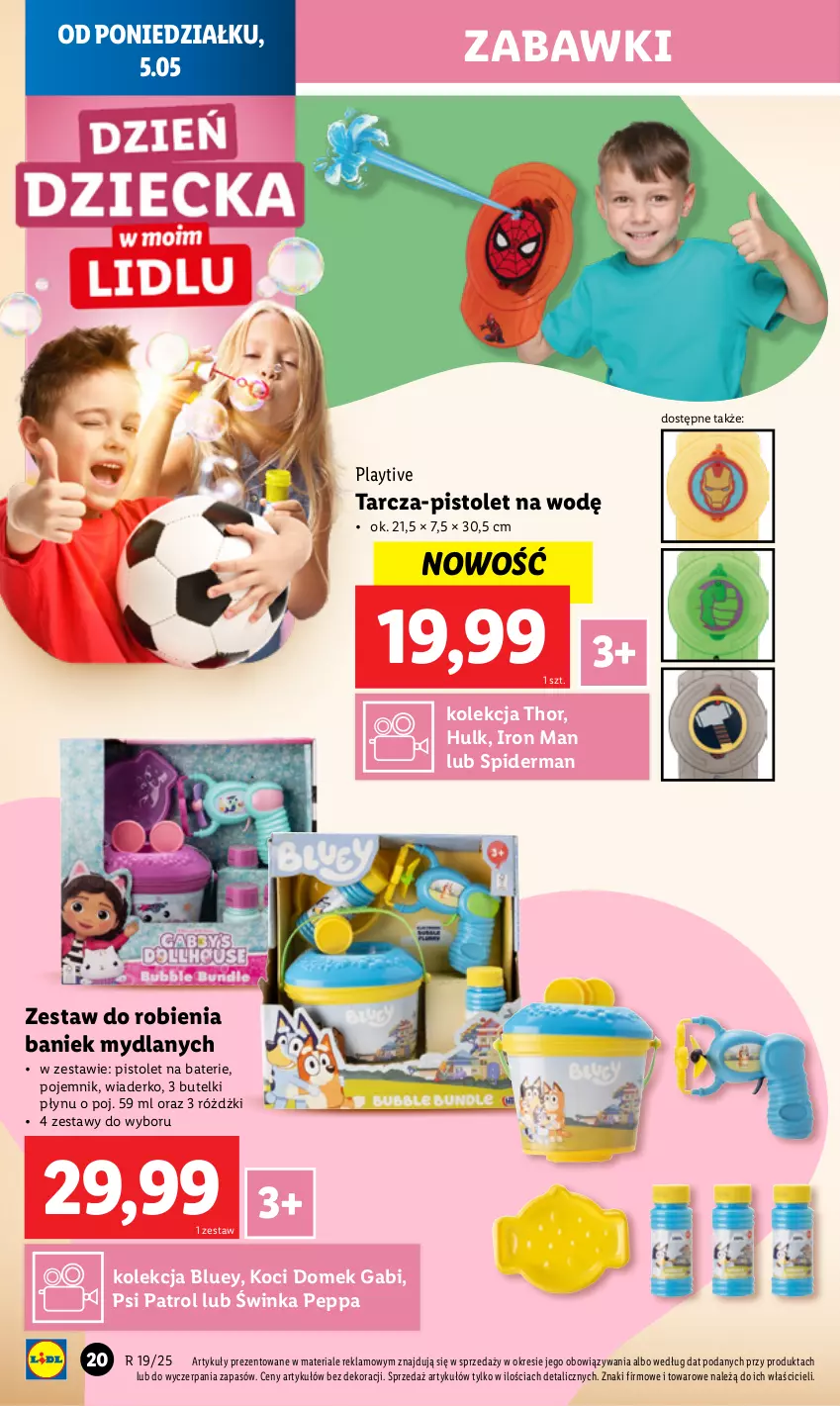 Gazetka promocyjna Lidl - GAZETKA - ważna 05.05 do 10.05.2025 - strona 22 - produkty: Inka, Koc, Pistolet, Pojemnik, Psi Patrol, Różdżki, Spiderman