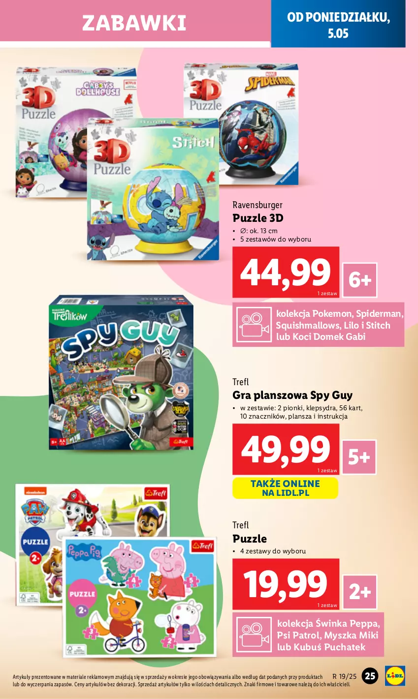 Gazetka promocyjna Lidl - GAZETKA - ważna 05.05 do 10.05.2025 - strona 27 - produkty: Burger, Gra, Inka, Koc, Kubuś, Mysz, Psi Patrol, Puzzle, Ravensburger, Spiderman