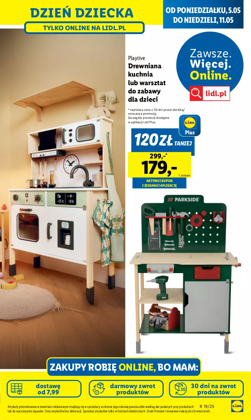 Gazetka promocyjna Lidl - GAZETKA - ważna 05.05 do 10.05.2025 - strona 35 - produkty: Drewniana kuchnia, Dzieci, Kuchnia