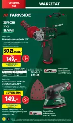 Gazetka promocyjna Lidl - GAZETKA - Gazetka - ważna od 10.05 do 10.05.2025 - strona 56 - produkty: Parkside, Sok, Ser, Papier, Warka, Szlifierka, Papier ścierny, Podkład, Akumulator