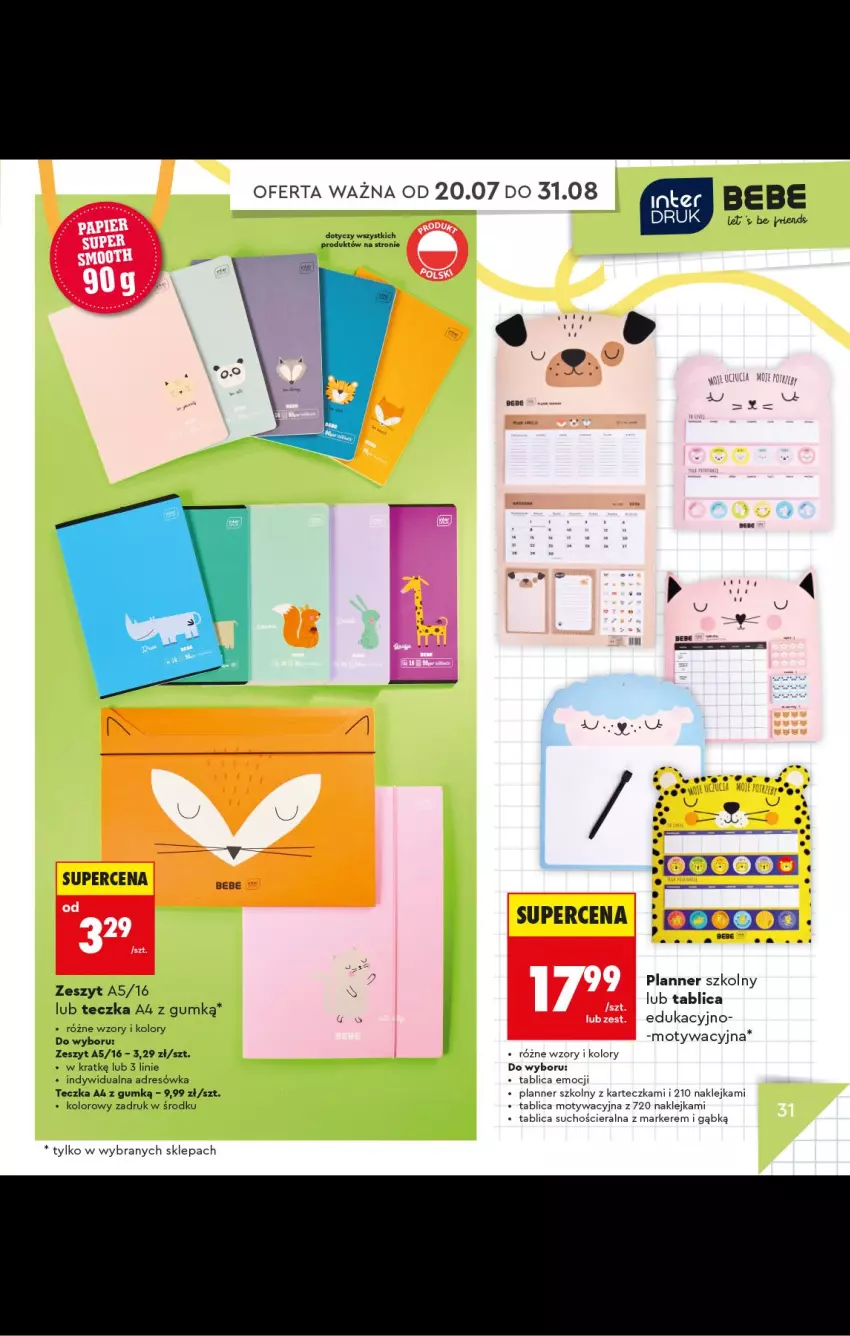 Gazetka promocyjna Biedronka - Gazetka - ważna 20.07 do 31.08.2026 - strona 31 - produkty: Dres, Klej, Marker, Tablica suchościeralna