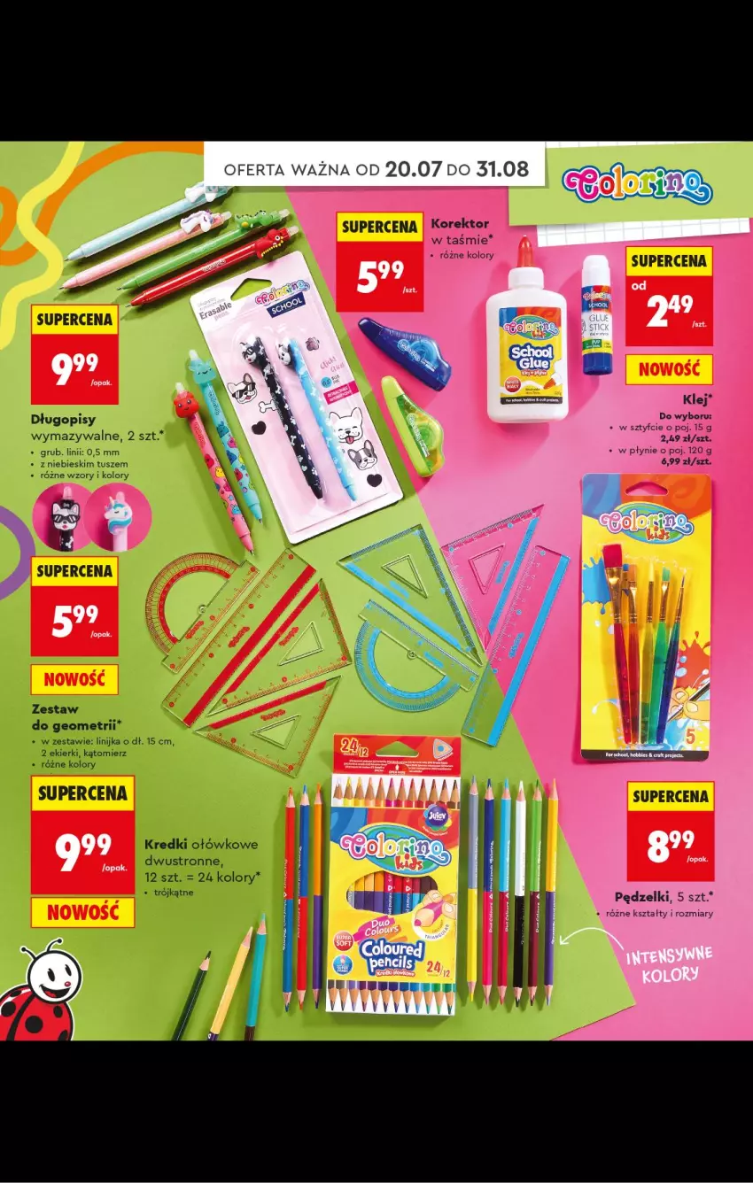 Gazetka promocyjna Biedronka - Gazetka - ważna 20.07 do 31.08.2026 - strona 34 - produkty: Długopis, Klej, Tusz