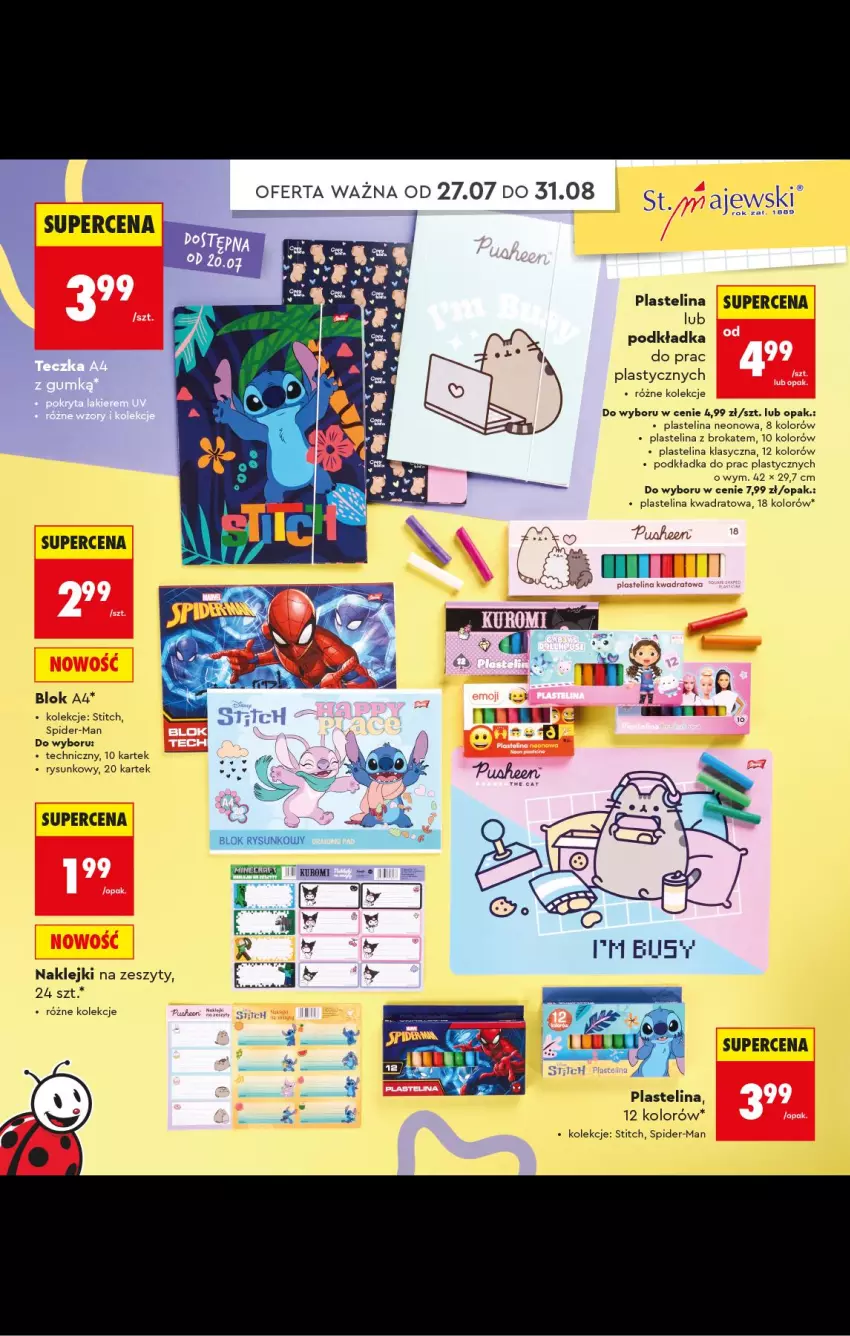 Gazetka promocyjna Biedronka - Gazetka - ważna 20.07 do 31.08.2026 - strona 48 - produkty: Klej, Plastelina, Podkład, Podkładka