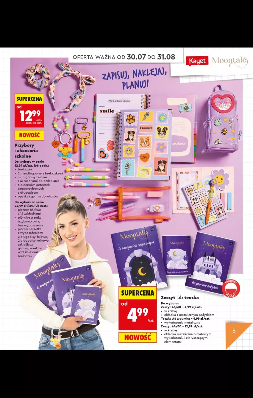 Gazetka promocyjna Biedronka - Gazetka - ważna 20.07 do 31.08.2026 - strona 5 - produkty: Breloczek, Długopis, Mop, Opaska, Piórnik