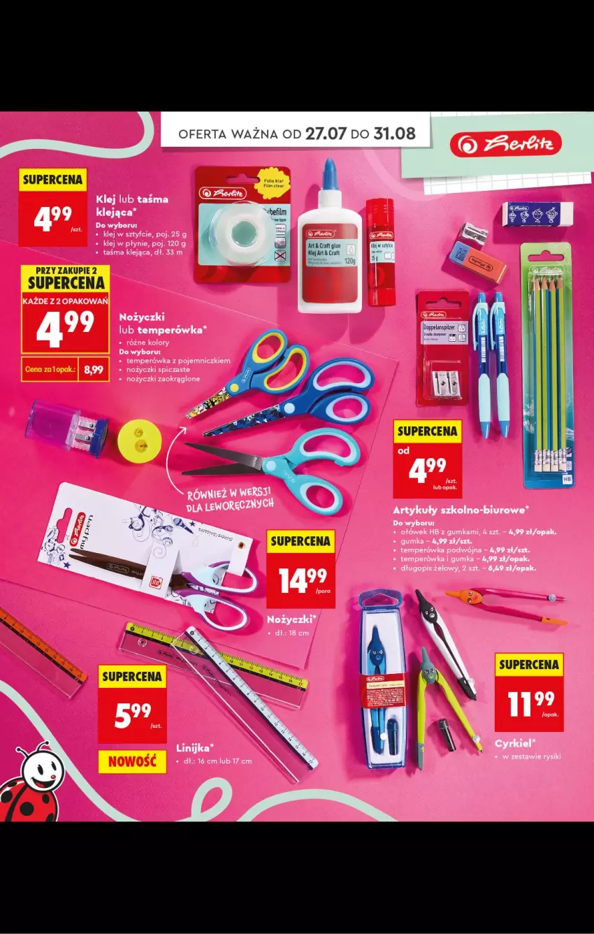 Gazetka promocyjna Biedronka - Gazetka - ważna 20.07 do 31.08.2026 - strona 68 - produkty: Fa, Klej, Noż, Nożyczki