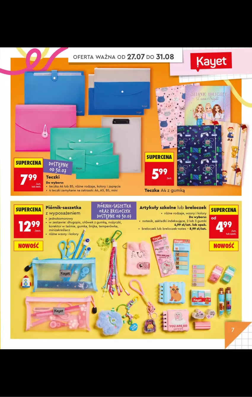 Gazetka promocyjna Biedronka - Gazetka - ważna 20.07 do 31.08.2026 - strona 7 - produkty: Breloczek, Długopis, Noż, Nożyczki