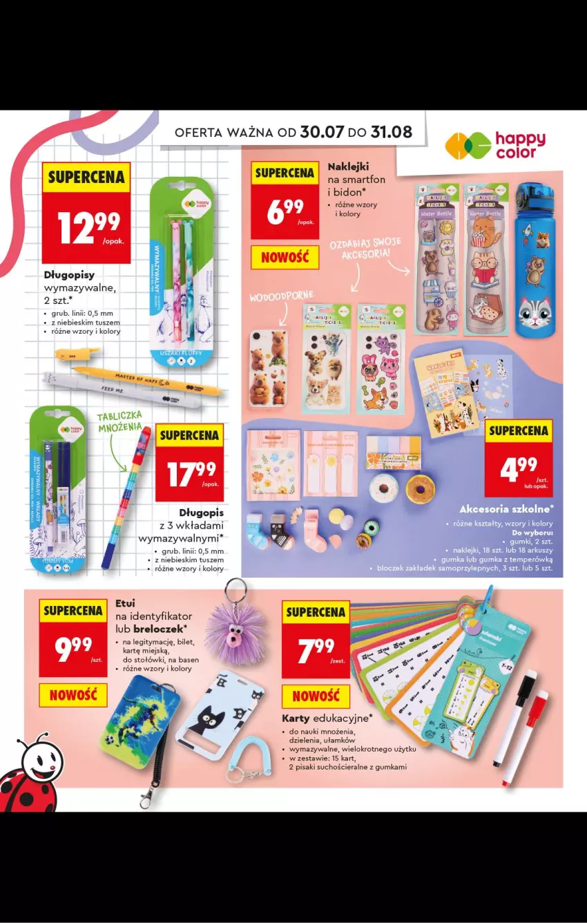 Gazetka promocyjna Biedronka - Gazetka - ważna 20.07 do 31.08.2026 - strona 78 - produkty: Breloczek, Długopis, Fa, Klej, Noż, Smartfon, Tusz