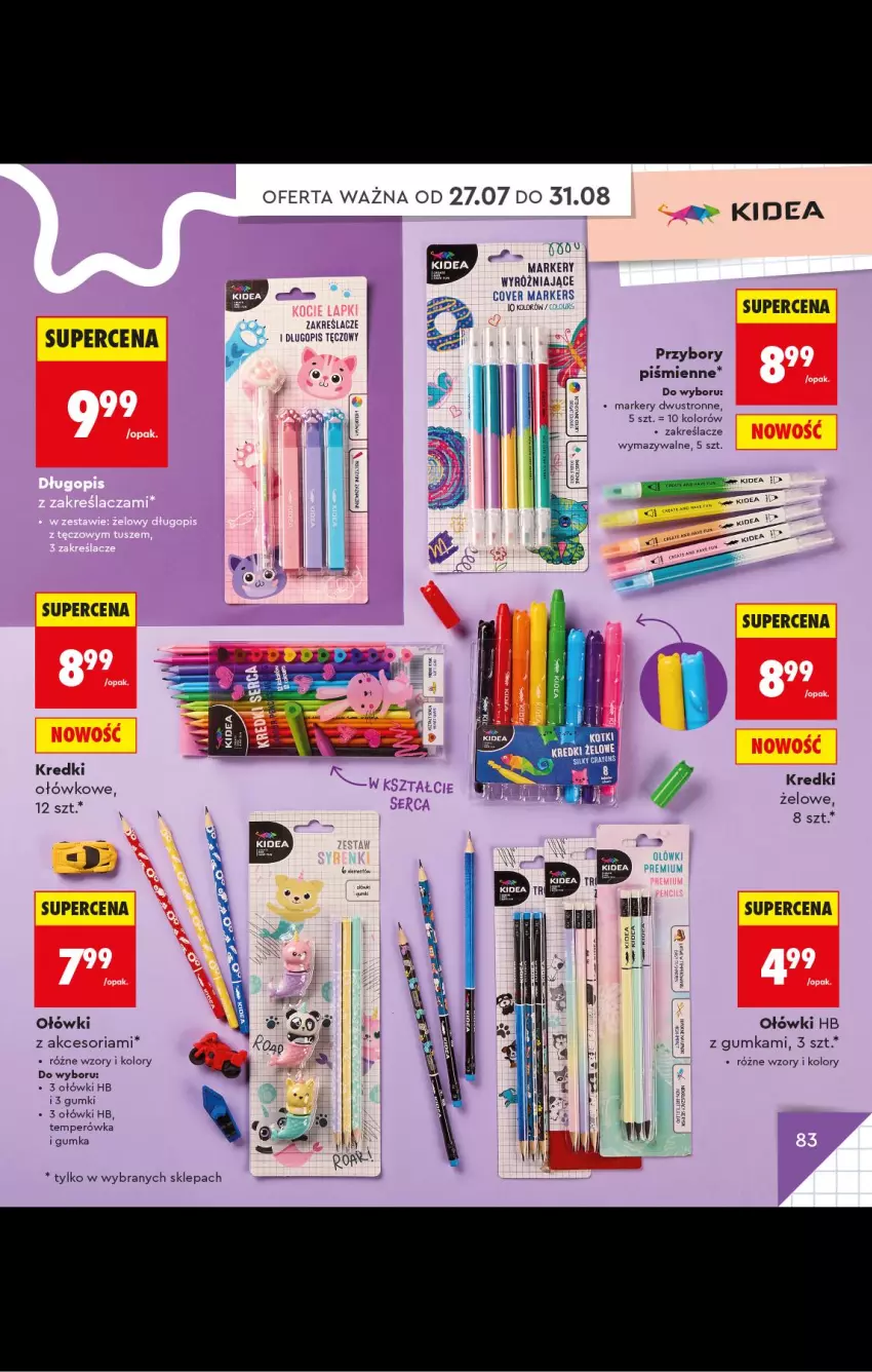 Gazetka promocyjna Biedronka - Gazetka - ważna 20.07 do 31.08.2026 - strona 83 - produkty: Długopis, Marker