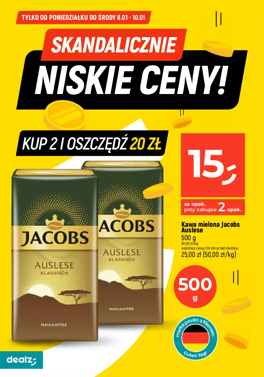 Gazetka promocyjna Dealz - W DEALZ - ważna 08.01 do 10.01.2024 - strona 2 - produkty: Jacobs, Kawa, Kawa mielona