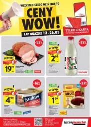 Gazetka promocyjna Intermarche - Ceny WOW - Gazetka - ważna od 26.03 do 26.03.2025 - strona 1 - produkty: Ser, Por, Zupa, Szynka, Szynka cygańska, Olewnik, Mleko