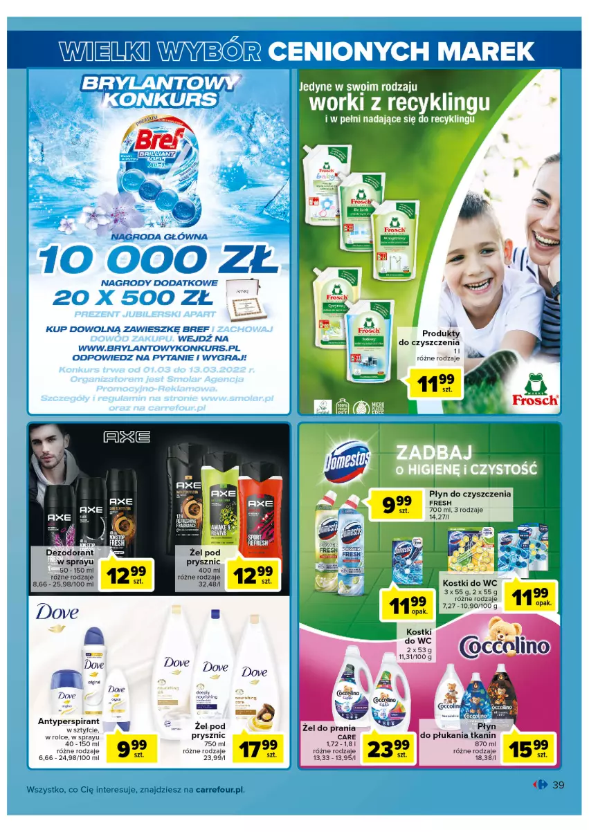 Gazetka promocyjna Carrefour - Gazetka Wielki wybór cenionych marek - ważna 01.03 do 12.03.2022 - strona 39 - produkty: Antyperspirant, Dove