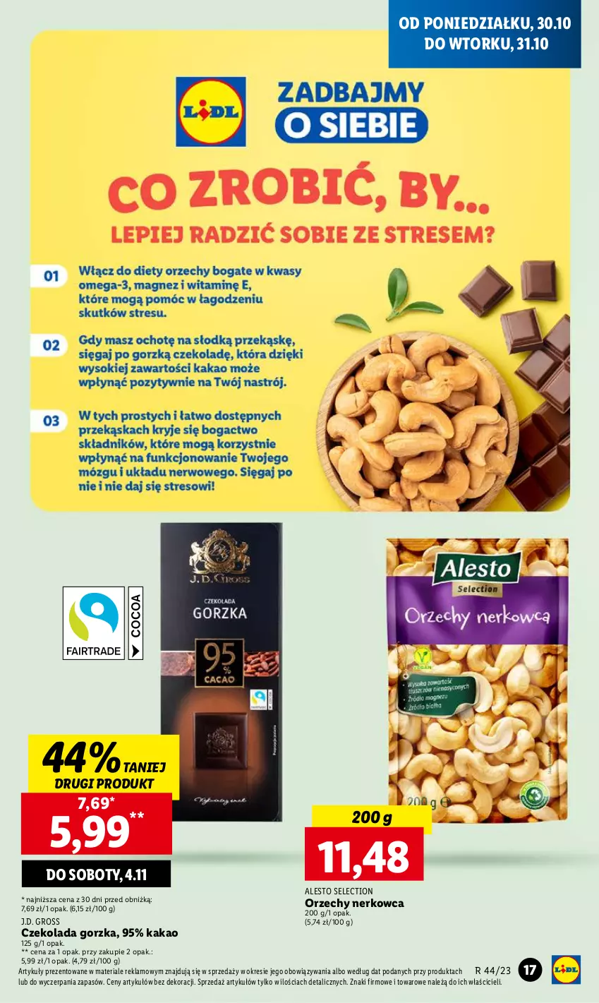 Gazetka promocyjna Lidl - GAZETKA - ważna 30.10 do 31.10.2023 - strona 31 - produkty: Czekolada, Czekolada gorzka, Kakao