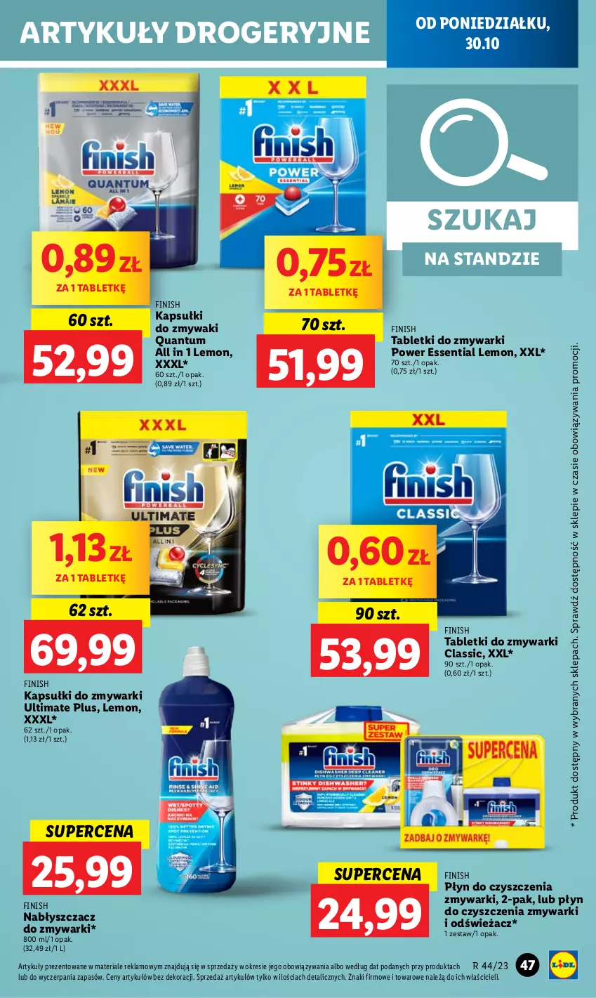 Gazetka promocyjna Lidl - GAZETKA - ważna 30.10 do 31.10.2023 - strona 63 - produkty: Finish, Tablet, Tabletki do zmywarki, Zmywarki