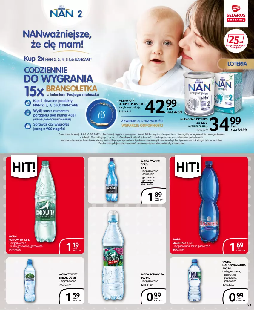 Gazetka promocyjna Selgros - Extra Oferta - ważna 14.07 do 27.07.2022 - strona 21 - produkty: Mleko, Nałęczowianka, NAN Optipro, Woda